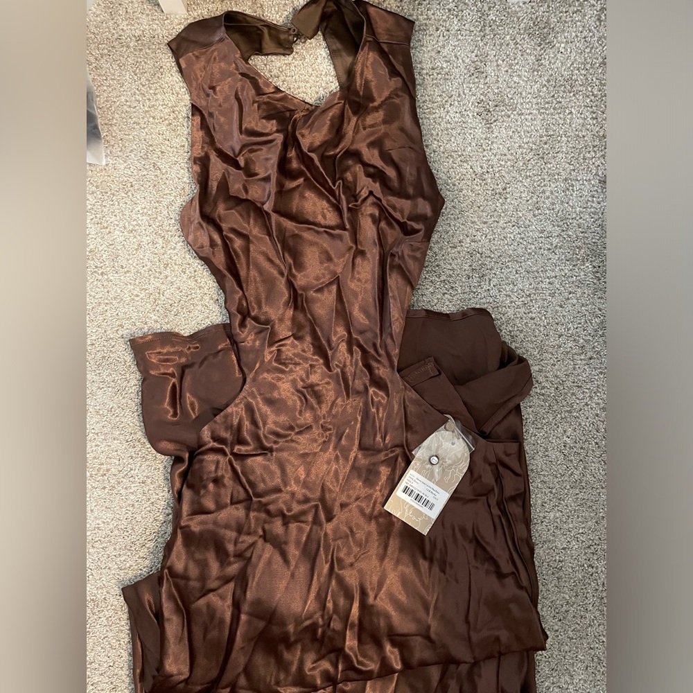 Meshki Dress // Electra Satin Cut Out Maxi Dress. New w tag // Size S